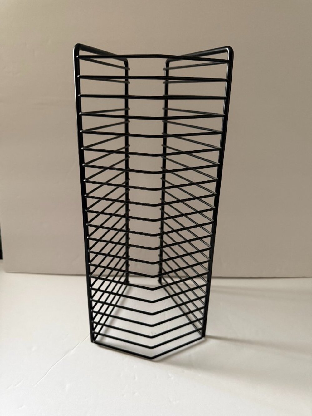 Vintage 90s Metal CD Storage Tower Display Rack 12-in Black- Holds 20 CDs